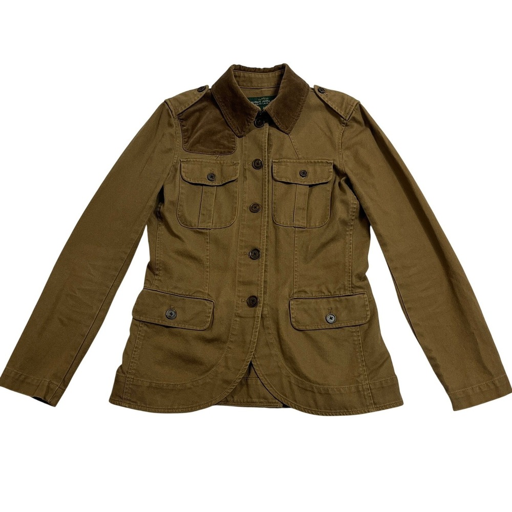 Vintage Y2K Ralph Lauren Womens S Hunting Field Jacket Brown Utility Barn